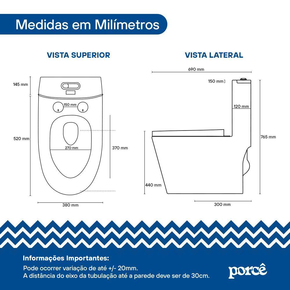 Vaso Sanitário Monobloco Porcê Abstratus Privada Com Assento Branco (PVS42MBSFA-BR)