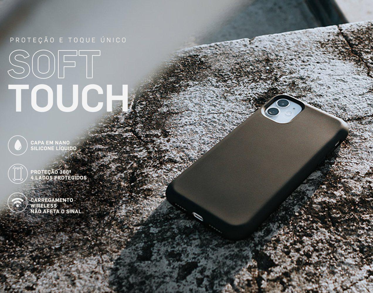Miniatura Capa Motorola Moto One Vision Soft Touch Preto Silicone