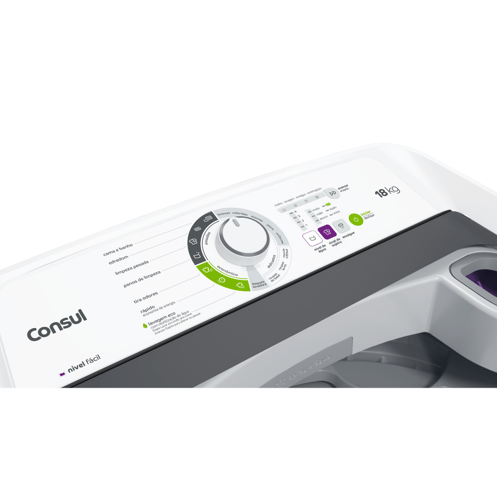 Máquina de Lavar Consul 18Kg Branca com Lavagem Econômica e Ciclo Edredom - CWK18AB 110V