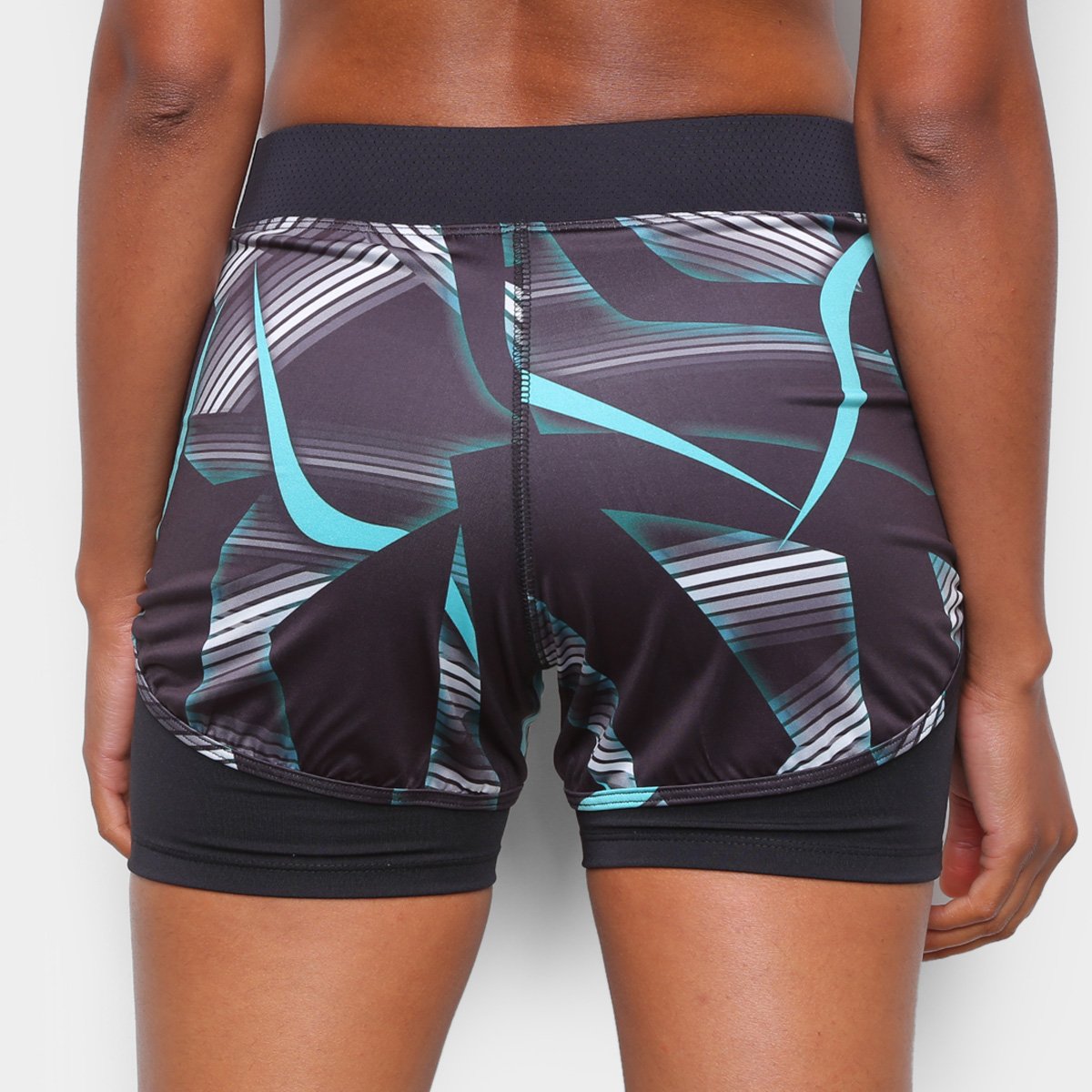 Miniatura Short Everlast Rain Feminino Preto+verde - G