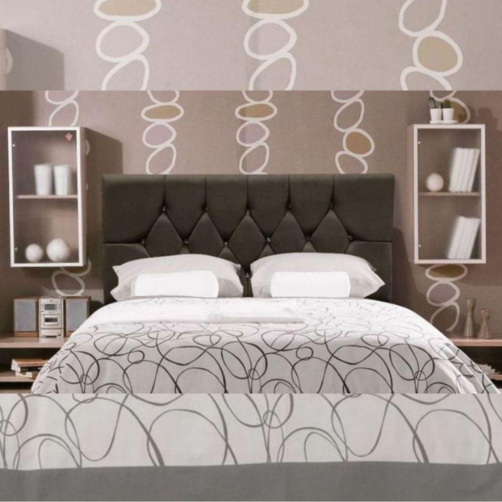 Cabeceira Cama Box Estofada Queen 160 Cm Geovana Suede Marrom