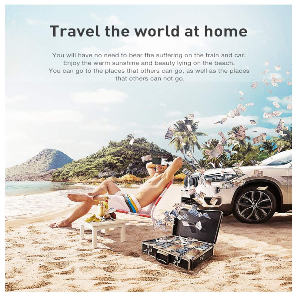 Miniatura Óculos VR Realidade Virtual VR SHINECON 4336701614 com Fone de Ouvido e Controle, Preto