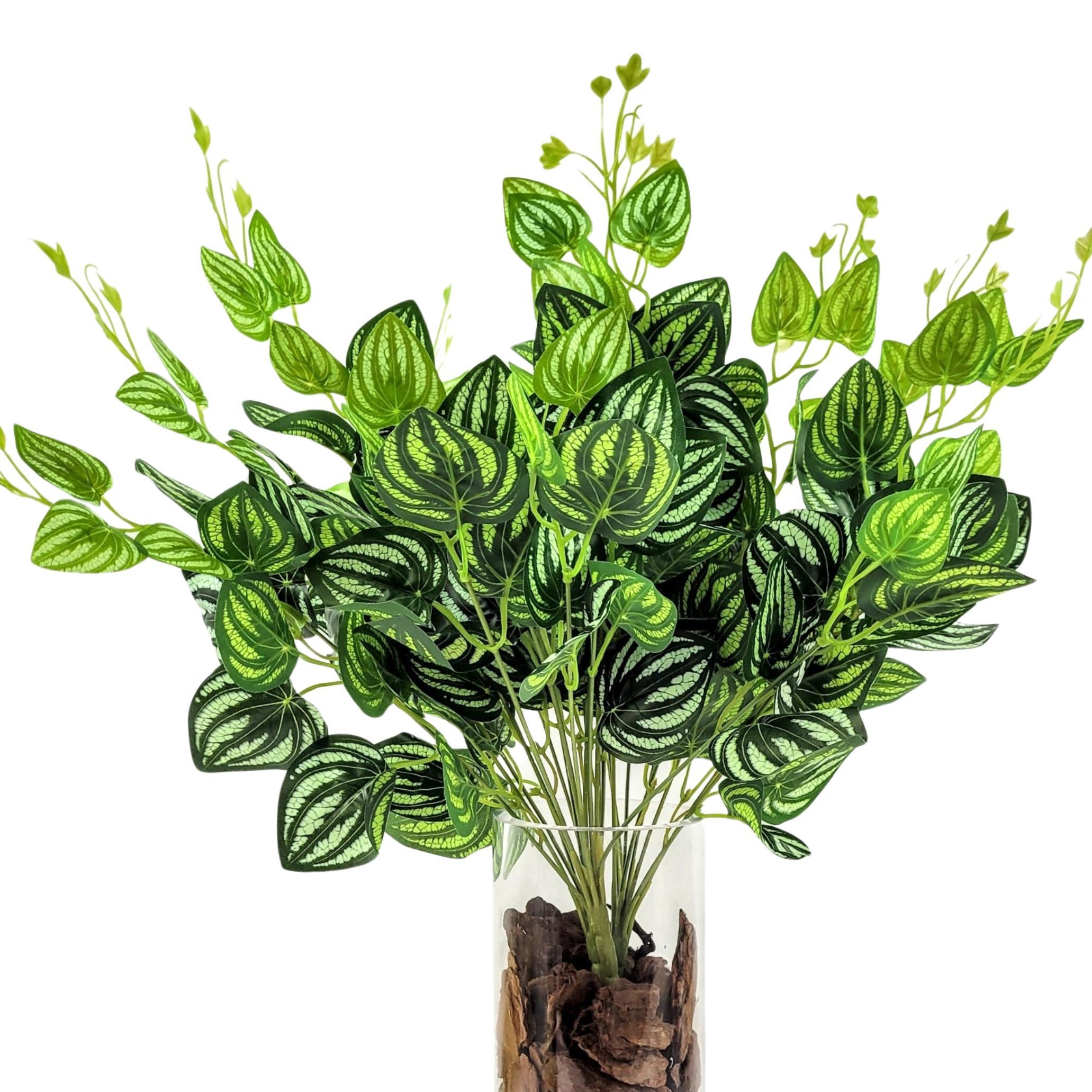 Miniatura Kit 3 Peperômia Melancia 48Cm Planta Artificial Permanente
