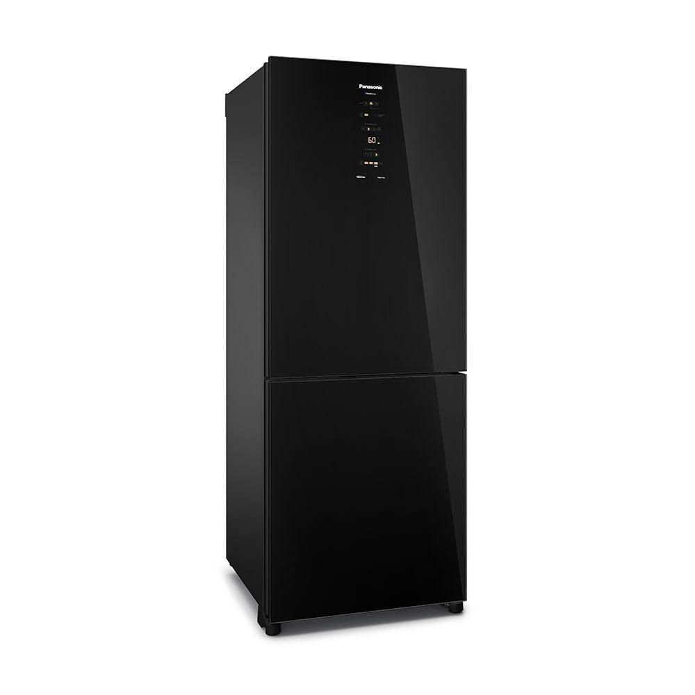 Miniatura Geladeira Panasonic BB65 Black Glass Inverse Frost Free 450L Inverter A+++ - NR-BB65GVFB 110V