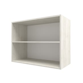 Miniatura Armário Aéreo Bartira Rubi com 2 Portas de Vidro, 1 Prateleira e 80cm de Largura - Freixo/Preto Poah Rubi Freixo/Preto Poah