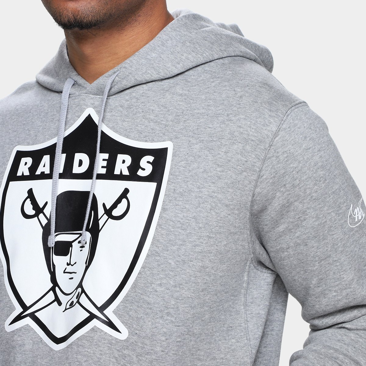 Miniatura Moletom NFL Las Vegas Raiders Nike C/ Capuz Masculino Cinza - EGG