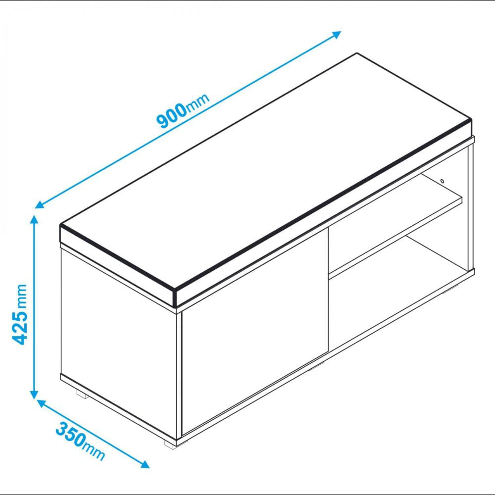Miniatura Sapateira Estofada 1 Porta BRV Móveis Castanho/Estofado Preto