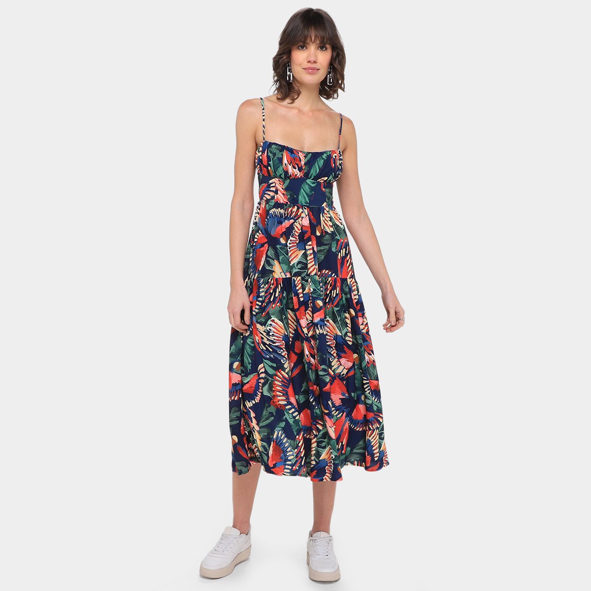 Miniatura Vestido Farm Cropped Voo dos Passáros Azul - G