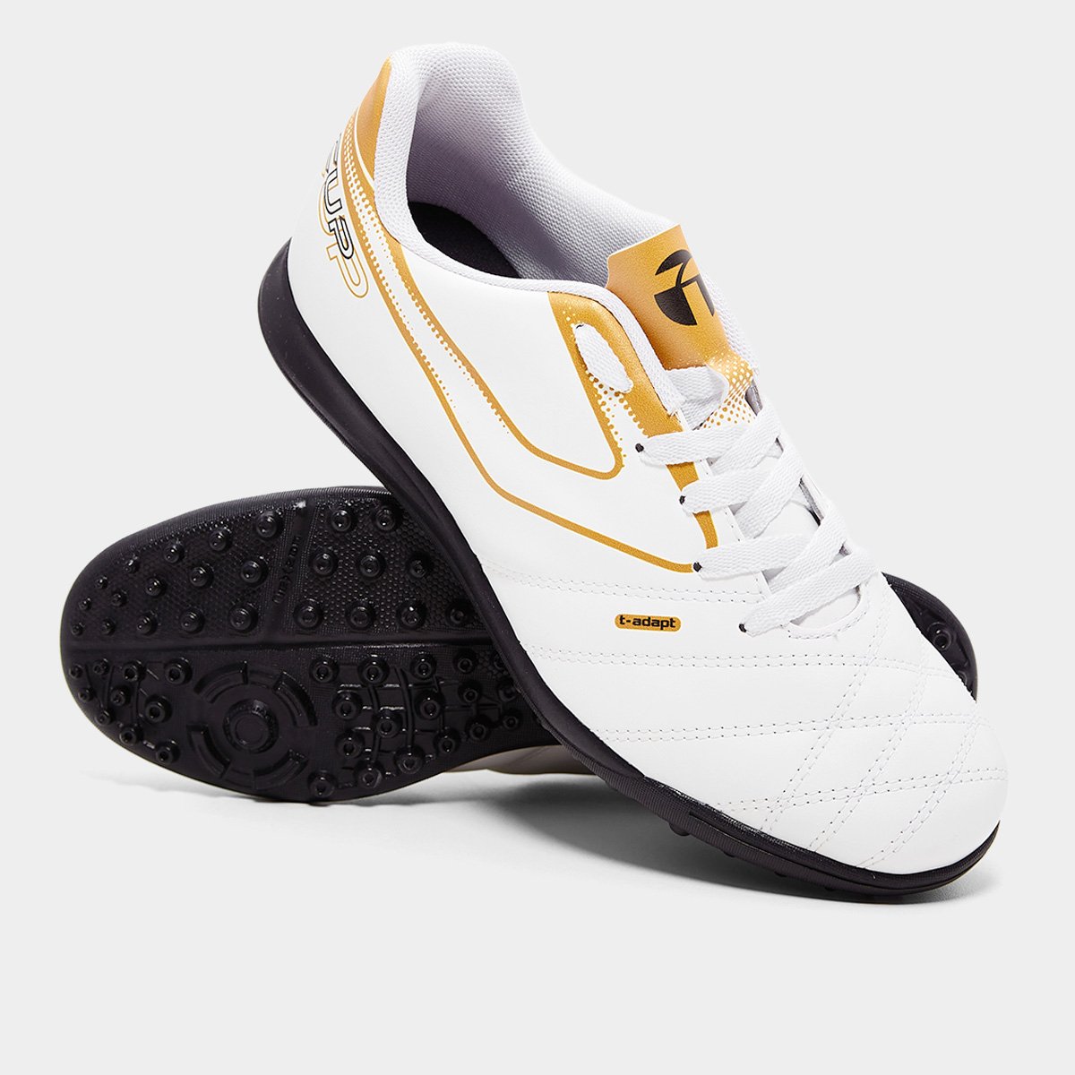 Miniatura Chuteira Society Topper Cup VIII Masculina Branco+dourado - 37