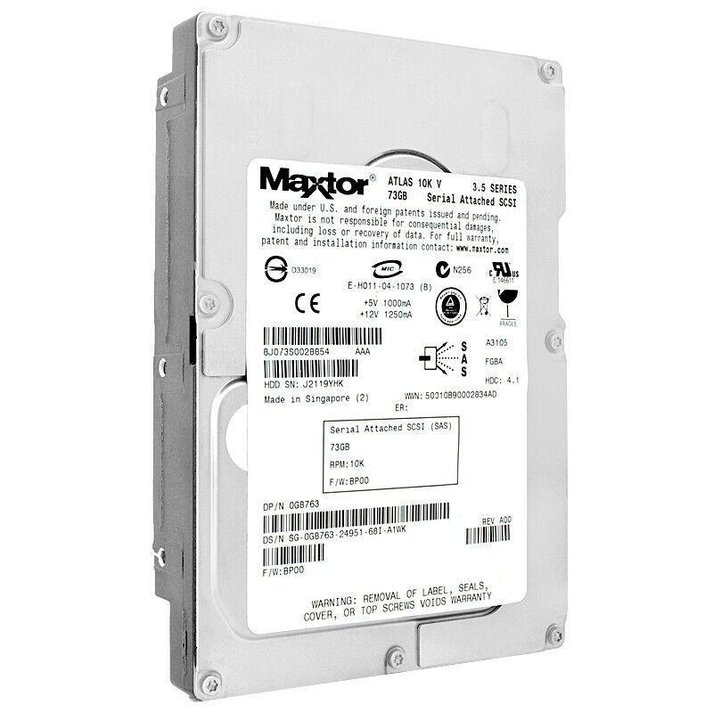 Miniatura Hd Sas Dell Maxtor 73Gb 10K 3.5 0G8763 G8763 Rec