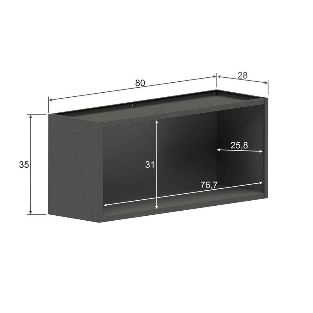 Miniatura Armário De Cozinha Modulado Estilo 7004 2 Portas Cinza-grafite - Bertolini