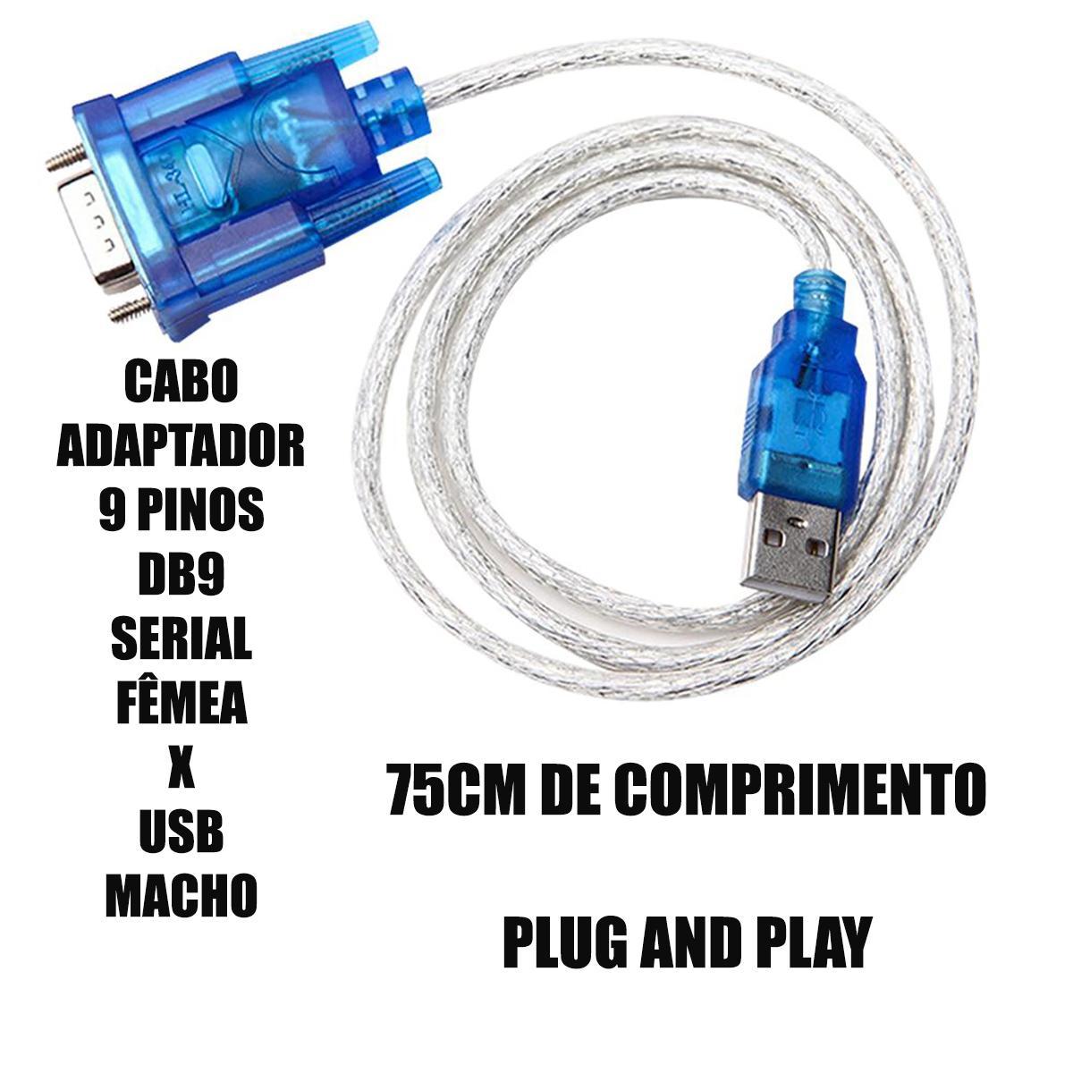 Miniatura Cabo 9 Pinos Serial Db9 Fêmea Usb Para Balança Digital