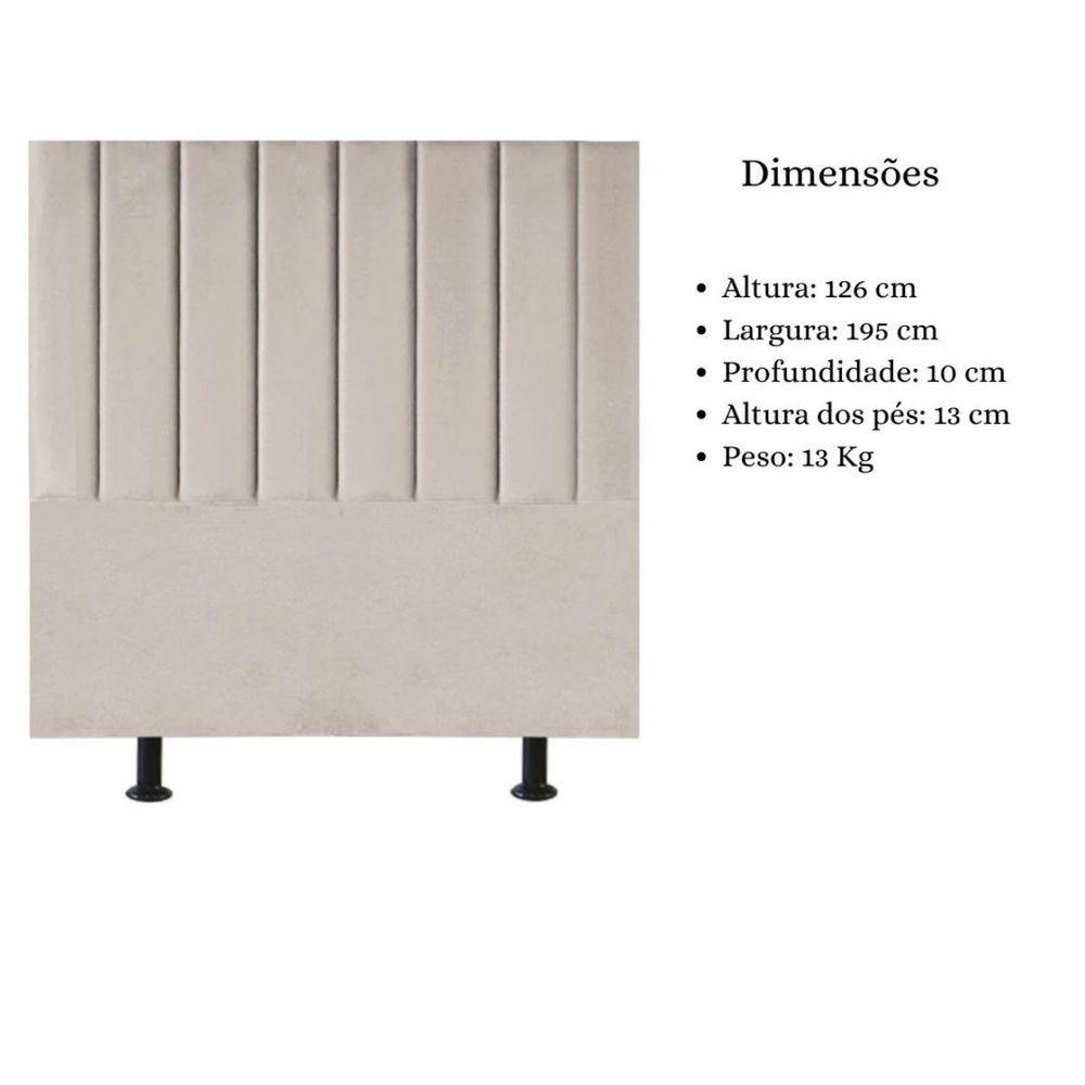 Miniatura Cabeceira De Cama King Box 195 Cm Karla Carla Veludo Cor:bege