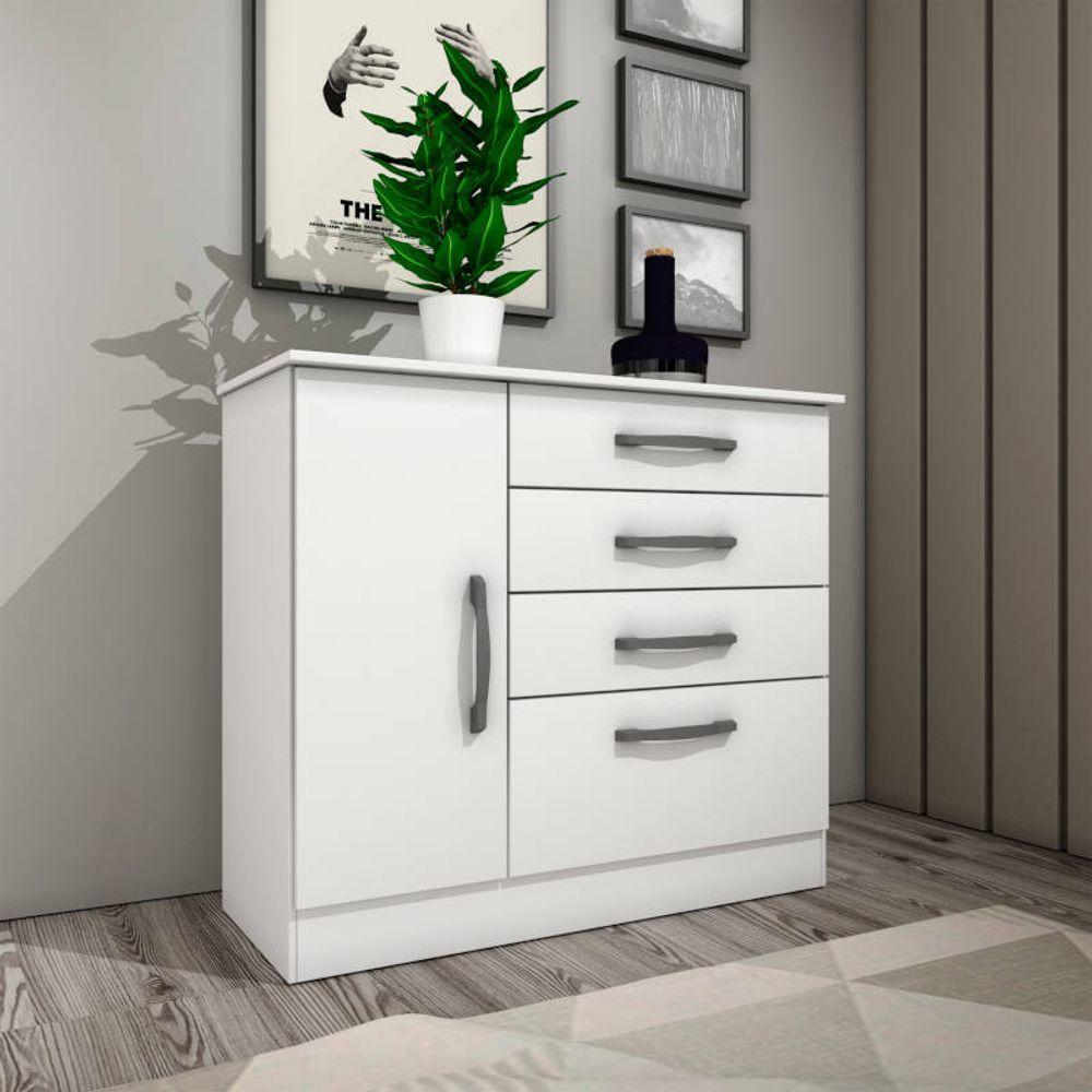 Miniatura Cômoda Moderna Para Quarto De Casal - Chicago-neve - Tcil Móveis