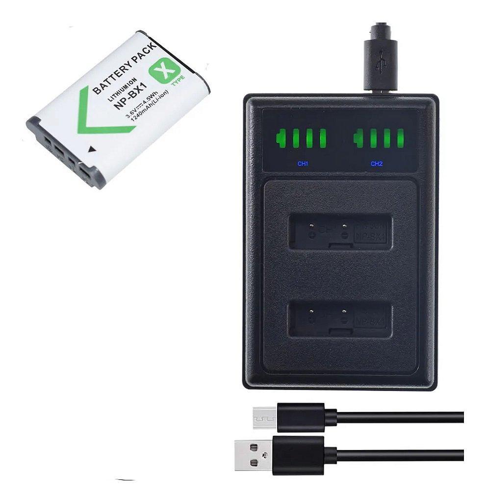 Miniatura Kit 1 Bateria Np-Bx1 Sony Cyber-Shot Fdr-X3000 Action Cam
