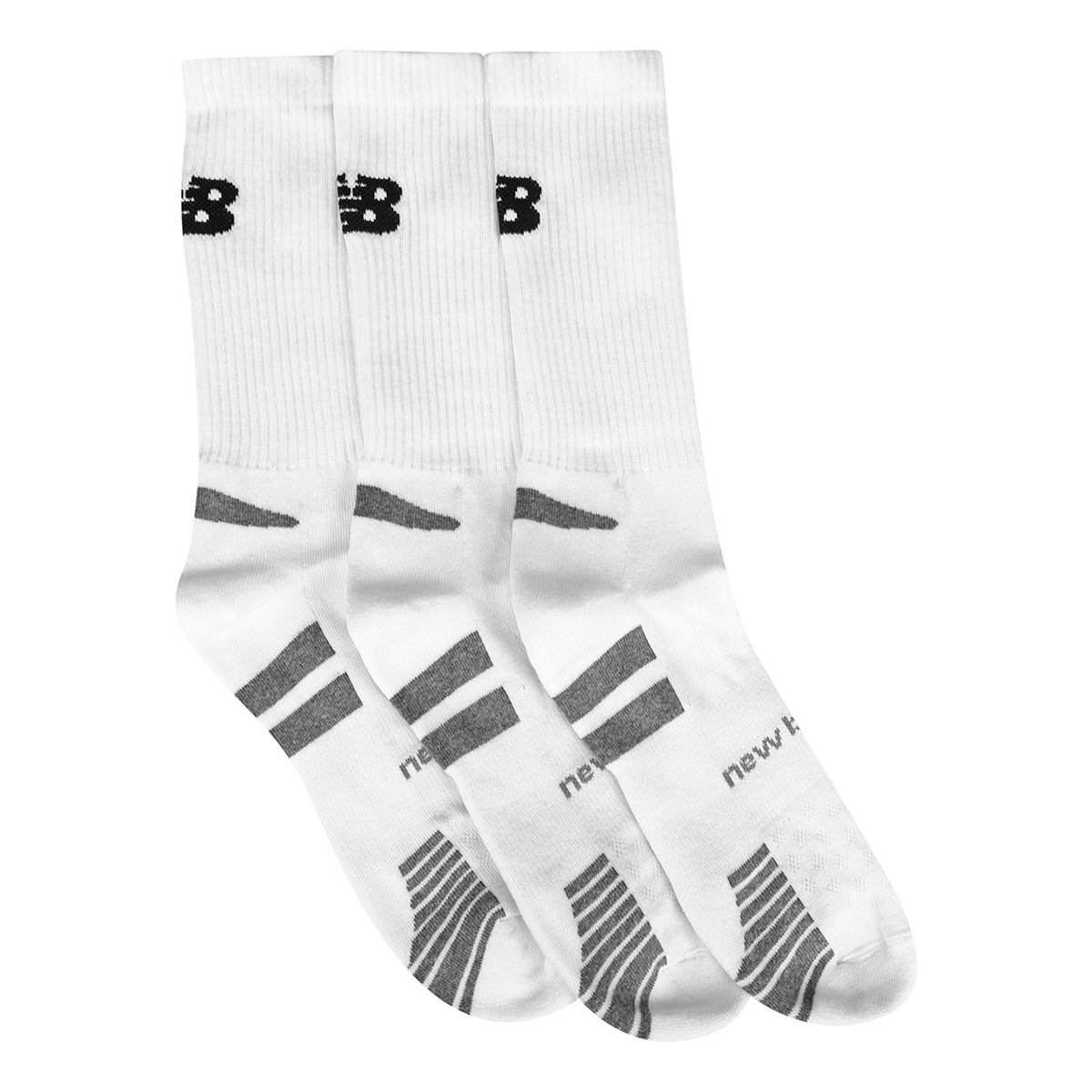 Miniatura Kit Meia New Balance Cano Curto Com 3 Pares Feminina Branco - 34/38