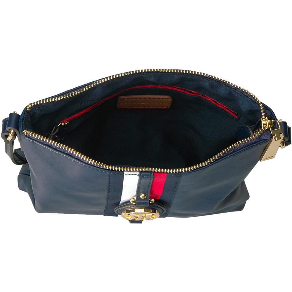 Miniatura Tommy Hilfiger Bolsa Feminina de Ombro em Couro Sintético Azul