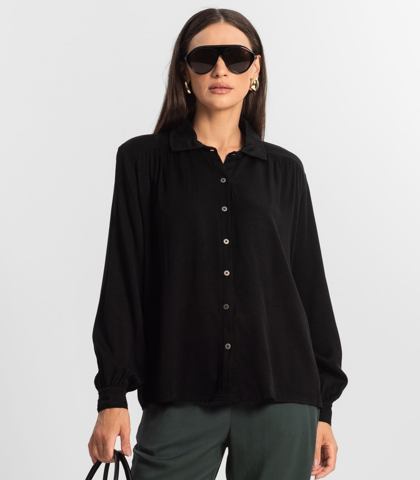 Miniatura Camisa Feminina Manga Longa Endless Preto G
