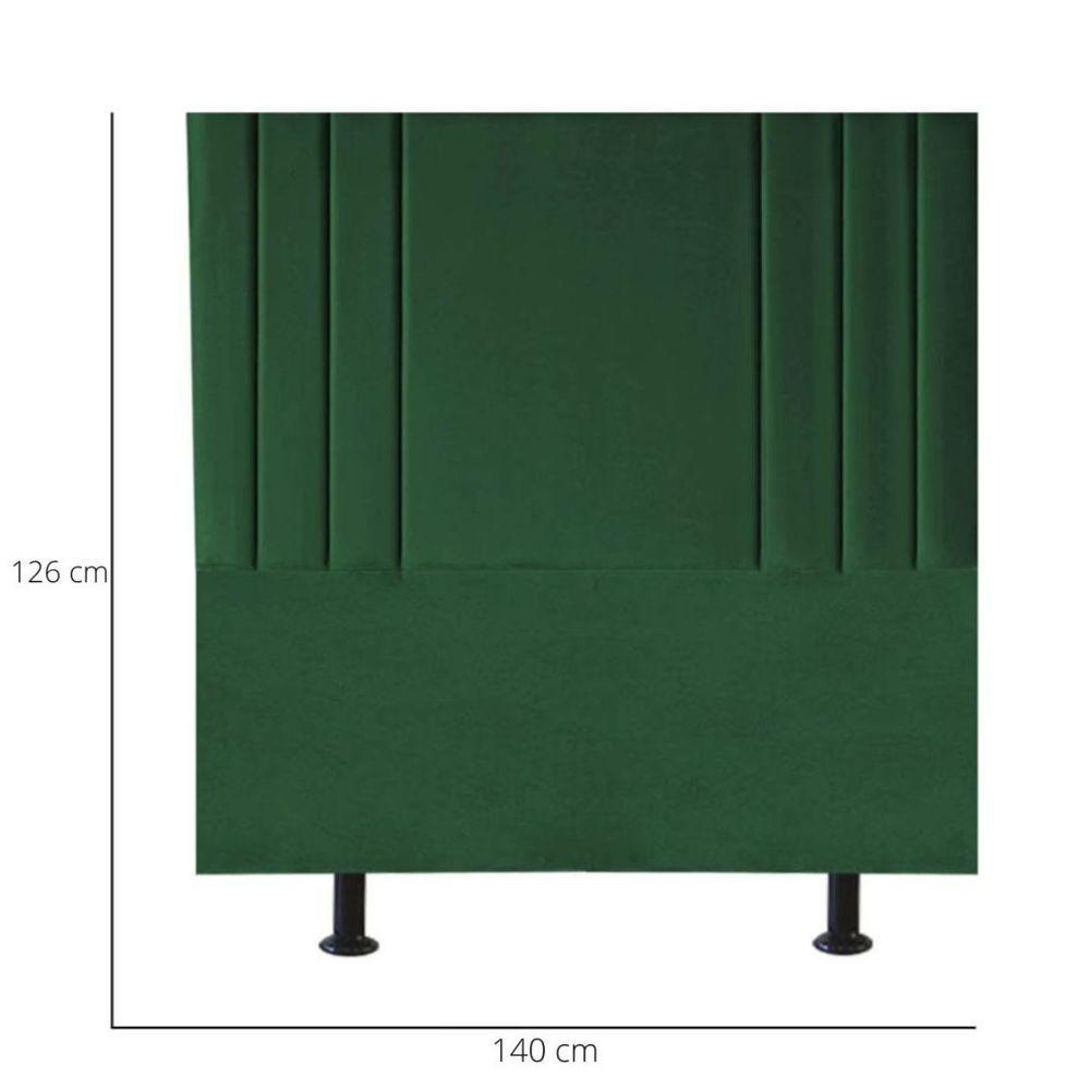 Miniatura Cabeceira Cama Casal Box Estofada 140 Cm Isis Suede Verde