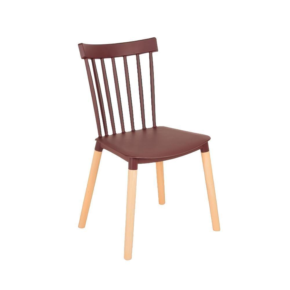 Miniatura Conjunto Mesa De Jantar Hairpin 130x80 Natural Com 4 Cadeiras Eiffel Windsor - Marrom