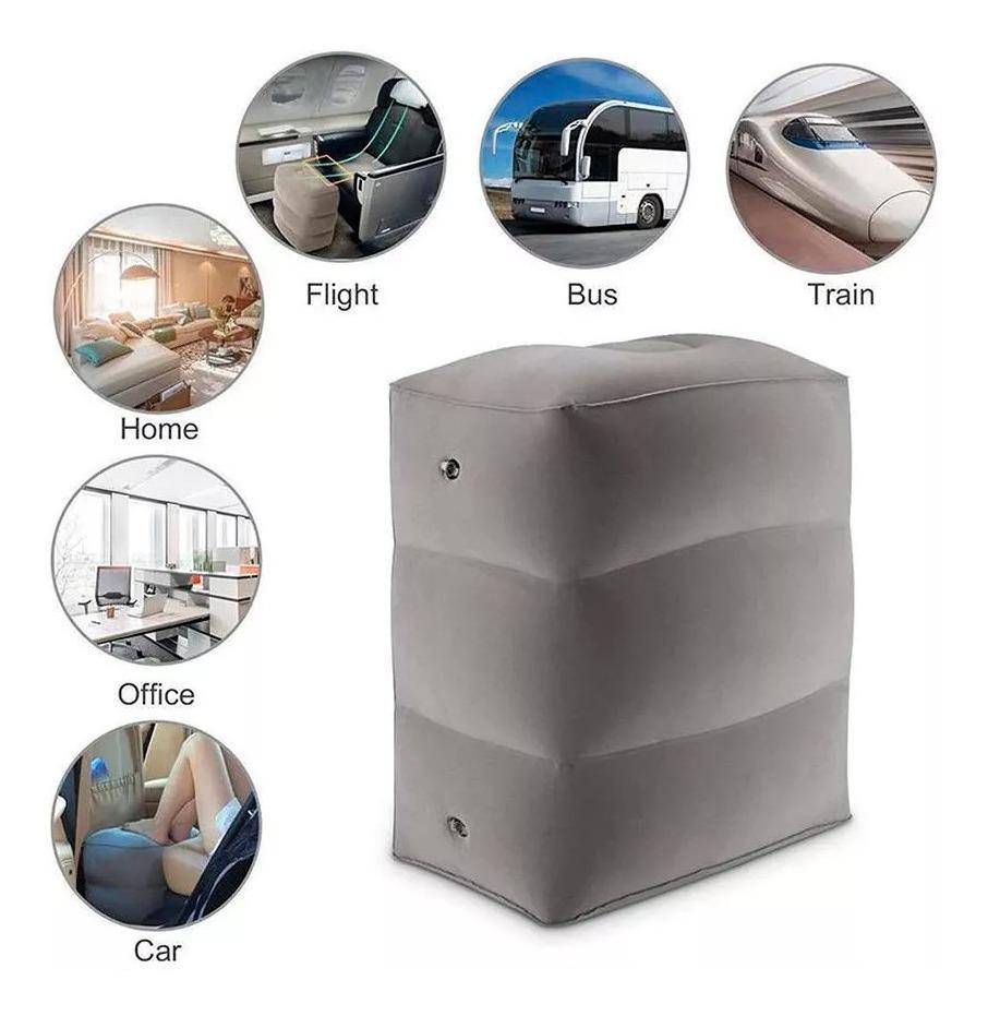 Almofada Inflável Pés Avião PVC 3 Níveis 40x30x43cm Cinza