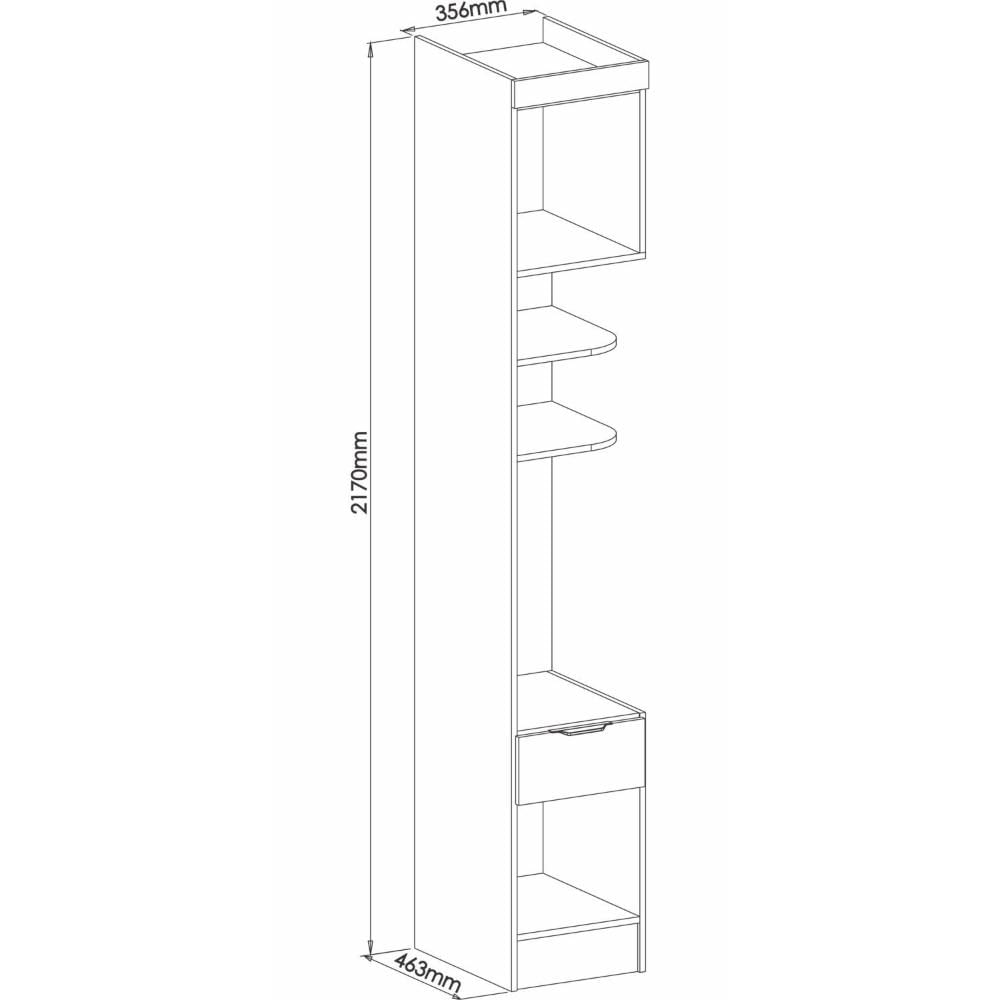 Miniatura Módulo Mesa de Cabeceira 2 Portas 1 Gaveta Infinity Móveis Castro Branco Line