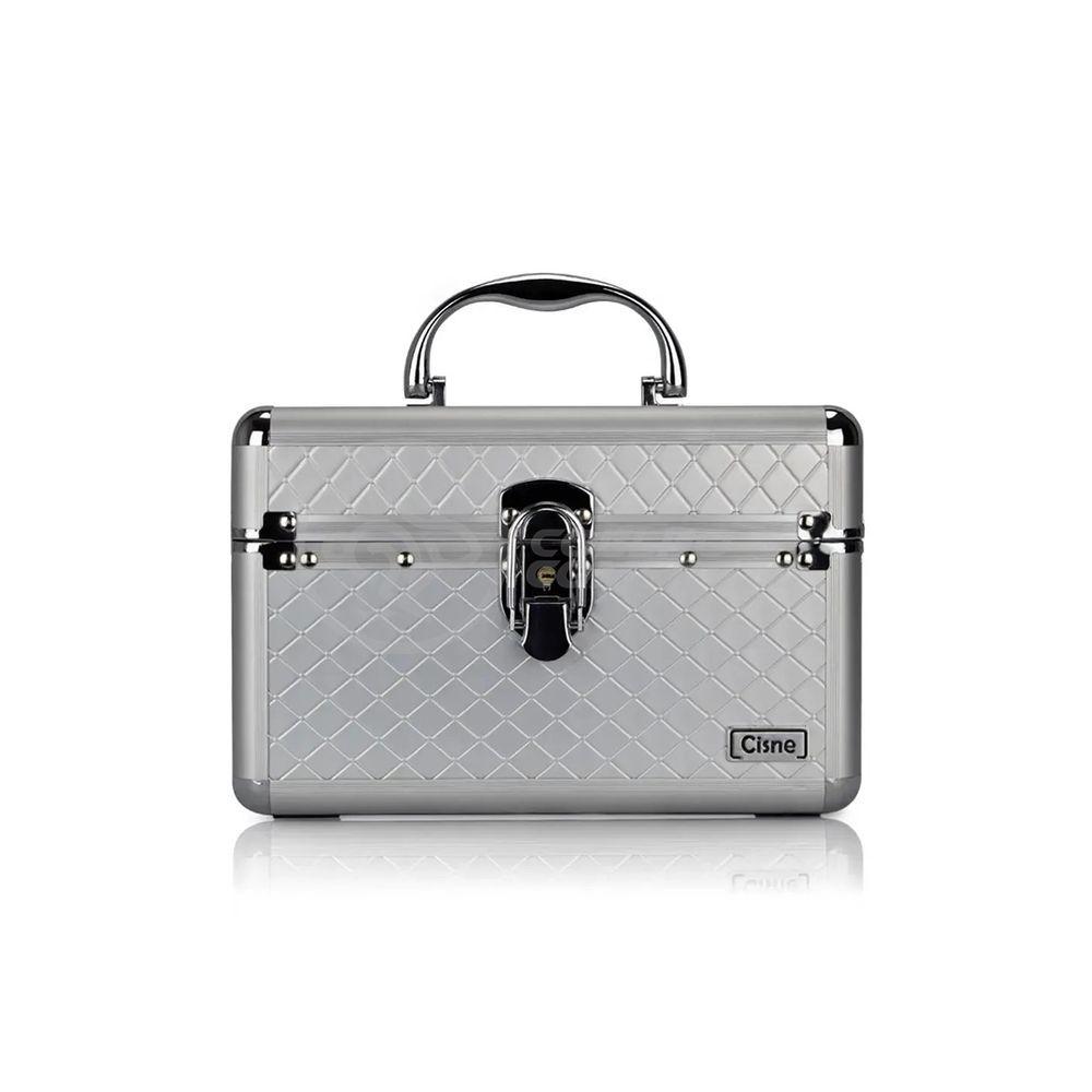Miniatura Maleta De Maquiagem E Joias Cisne Organizadora Completa Csn-5131 Prata Profissional