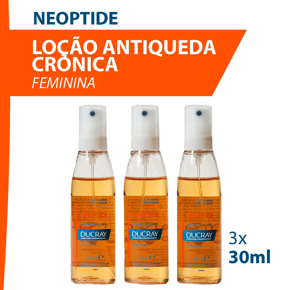 Miniatura Neoptide Loção Capilar Antiqueda Ducray com 3 Frascos de 30ml cada