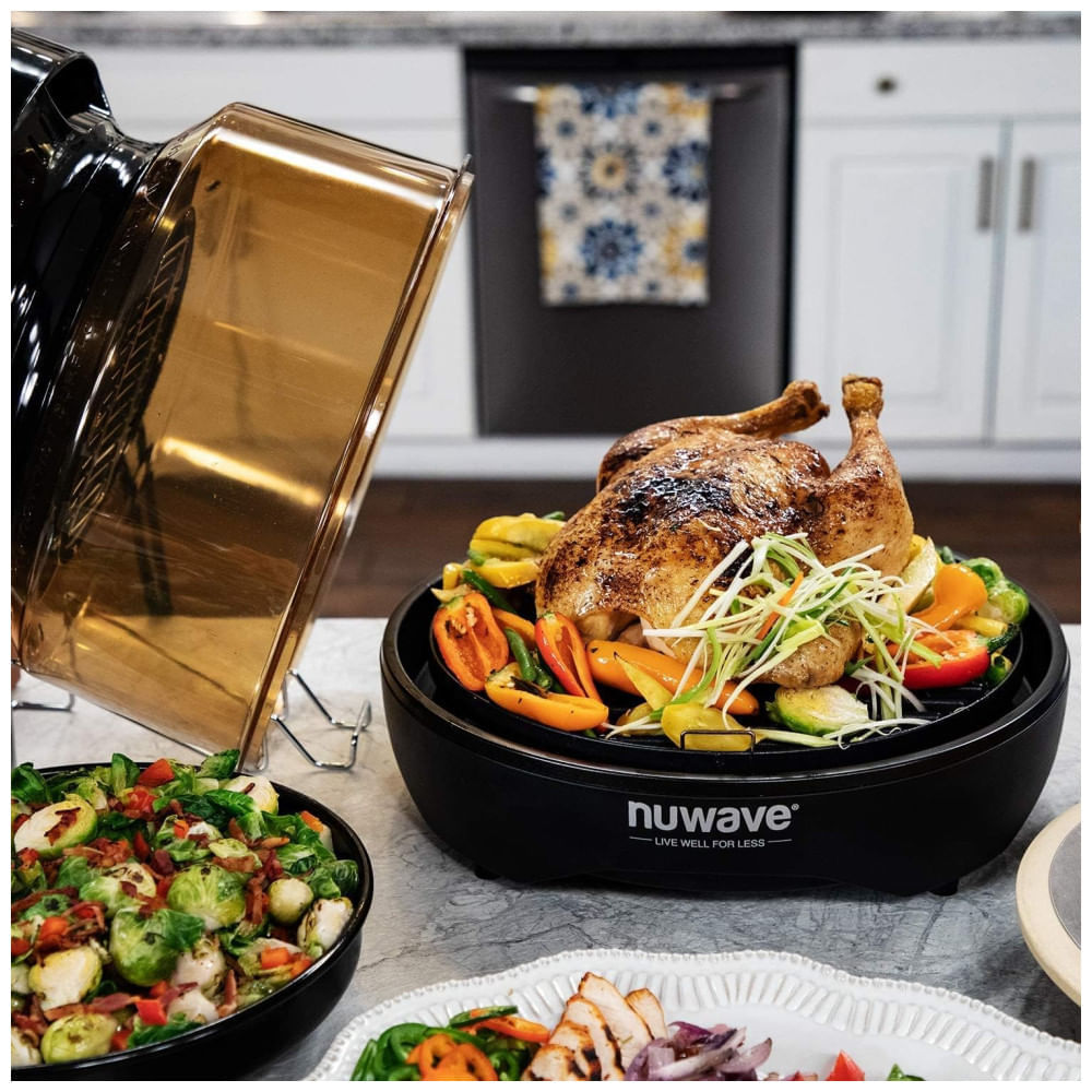 Miniatura Fritadeira Elétrica Air Fryer 4L com Grade Superior Aprimorada e Painel Digital, 1500W, Nuwave, Preta 110v
