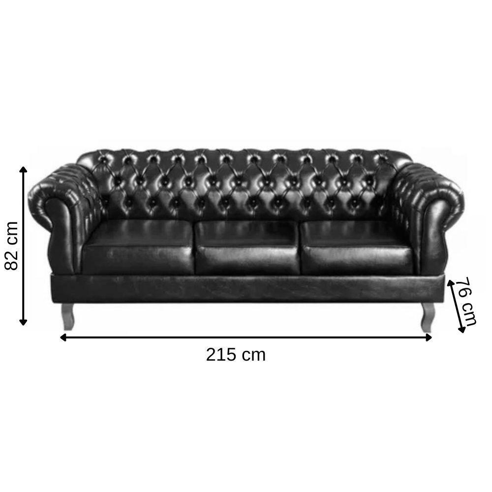 Miniatura Sofá Chesterfield 3 Lugares Duquesa Vintage Retrô Capitonê Couro Marom