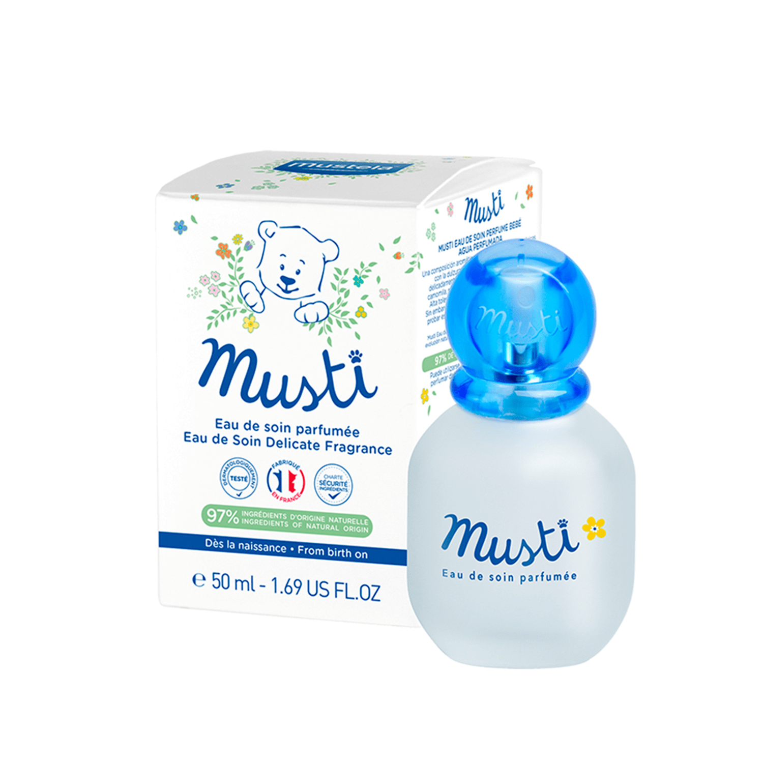 Miniatura Musti Bebê Mustela Eau de Soin - Perfume Infantil 50ml