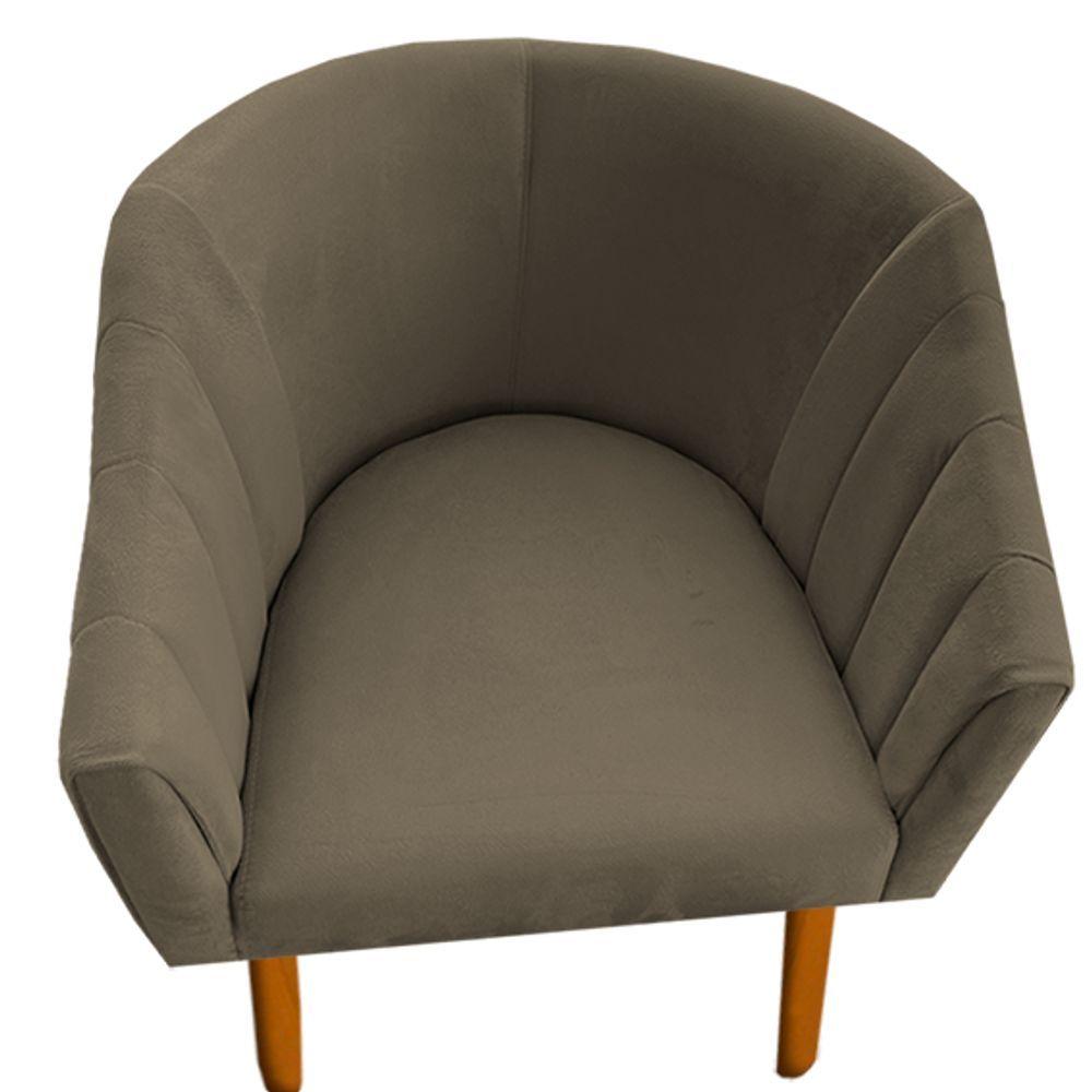 Miniatura Poltrona Julia Decoração Salão Cadeira Escritório Recepção Estar Amamentação Suede Marrom Rato D'classe Decor