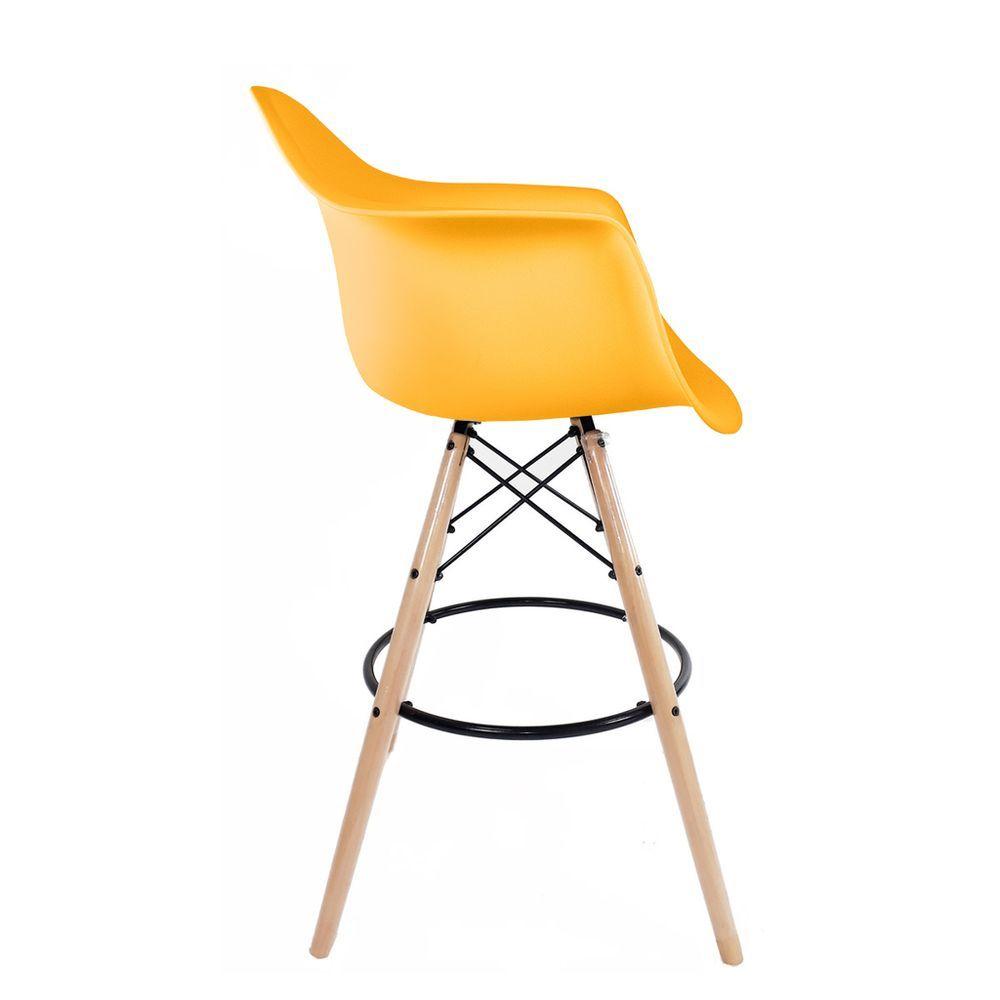 Miniatura Banqueta Eames Com Braço Amarela