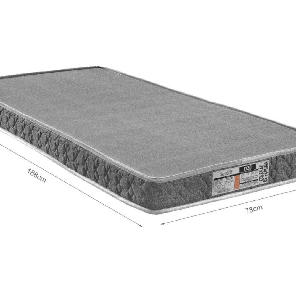 Miniatura Colchão Solteiro D-20 Liso 78x12x188 Cinza