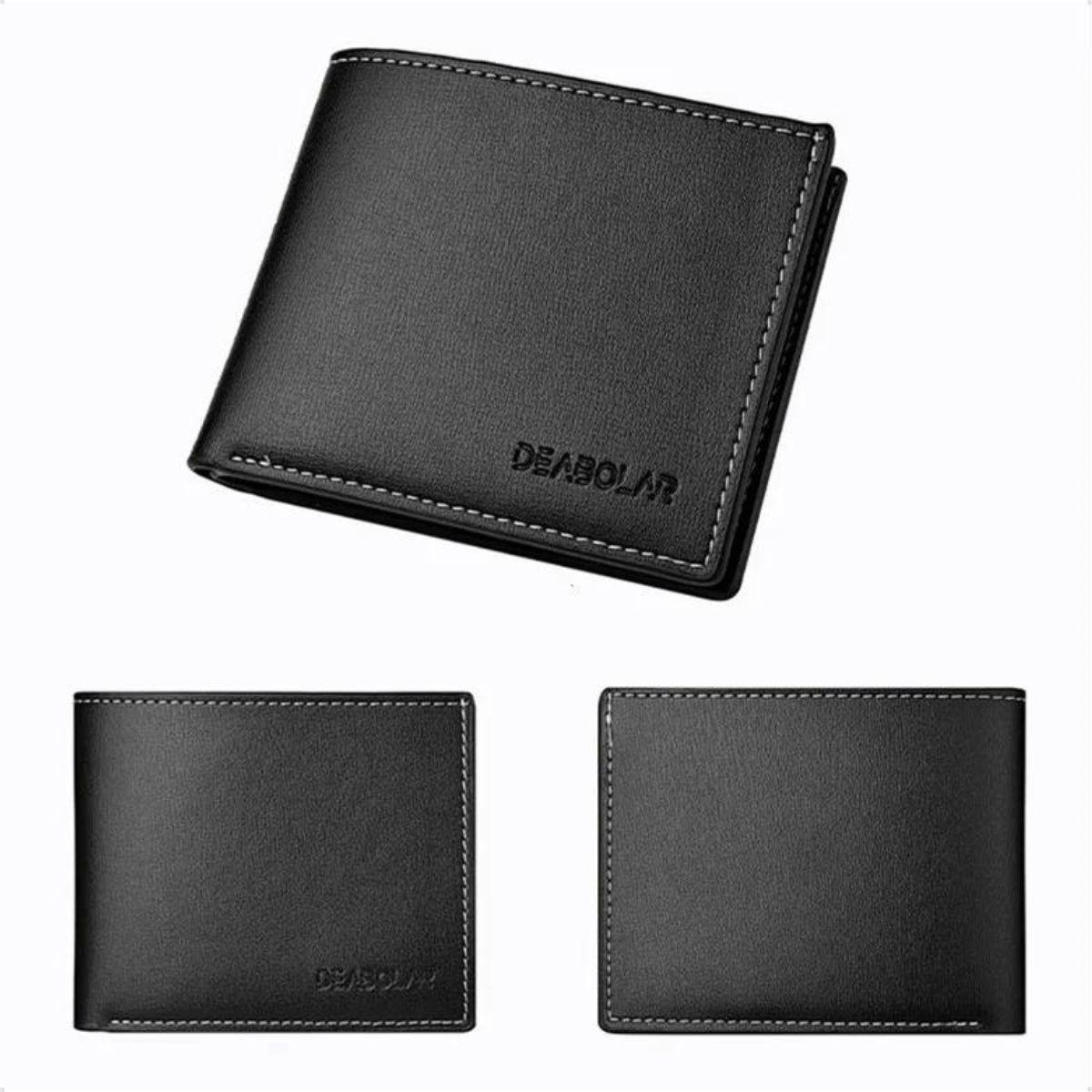 Miniatura Carteira De Couro Masculina Porta Dinheiro - Preto