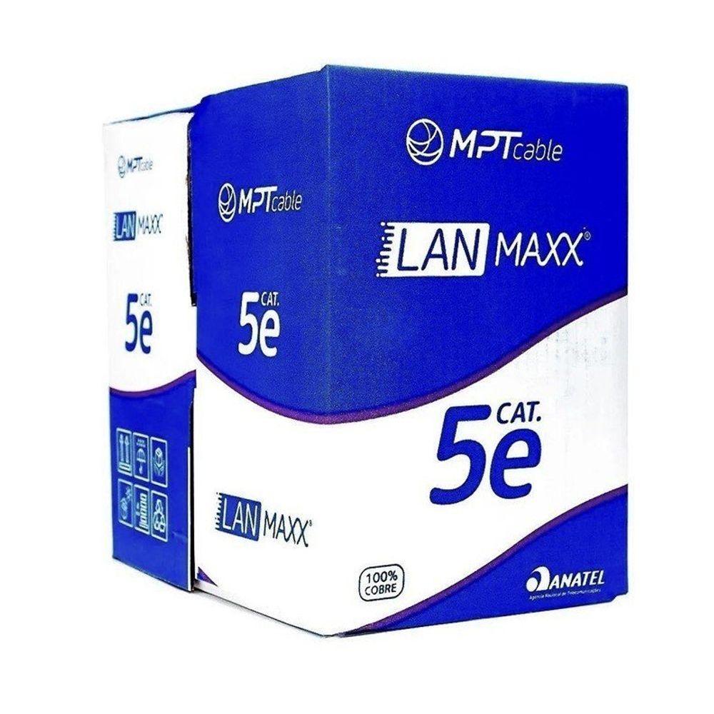 Miniatura Cabo De Rede Cat 5e Mpt Interno E Externo 305 Metros U/utp 4p X 24awg | Preto