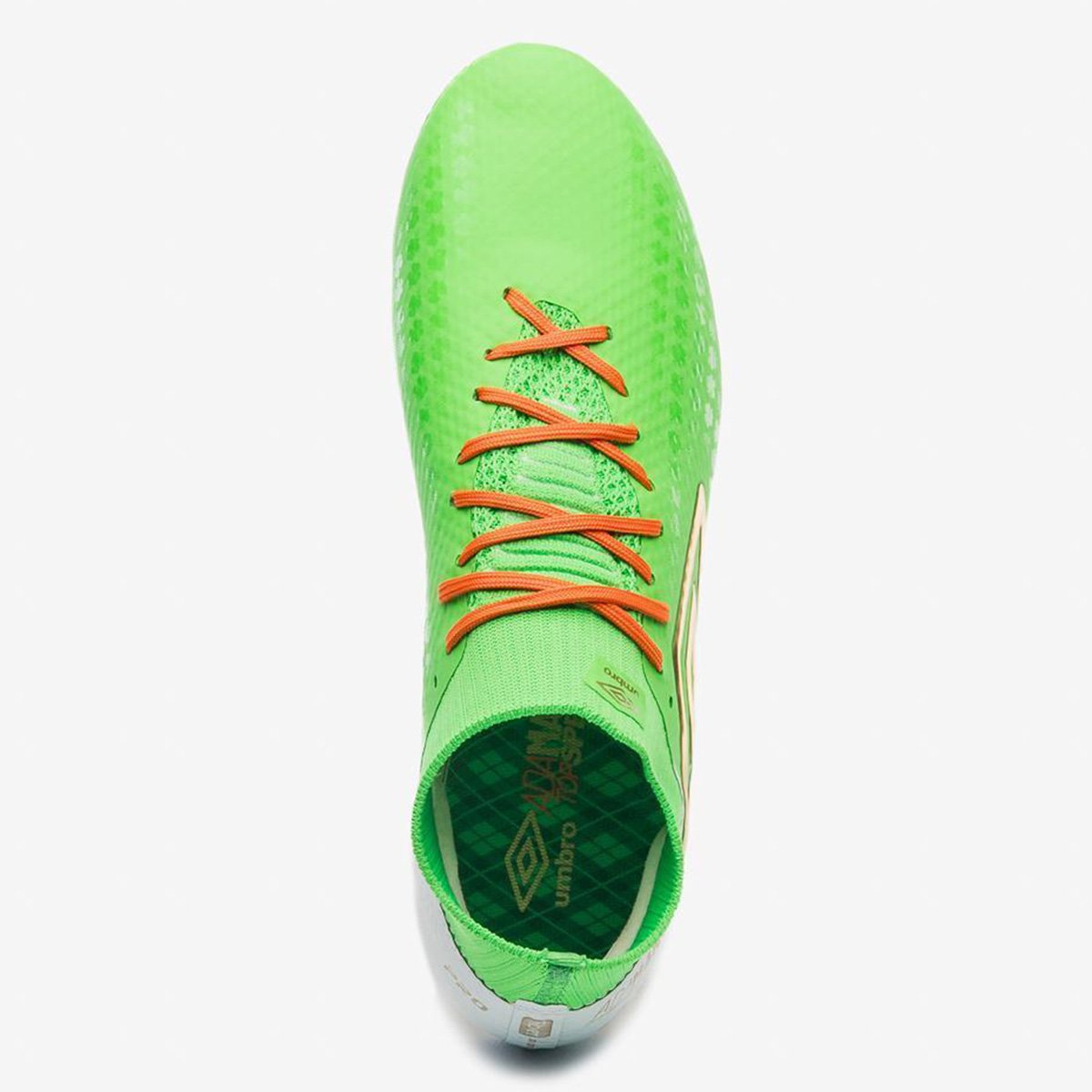 Miniatura Chuteira Campo Umbro Adamant Top Speed Unissex Verde+Branco - 38