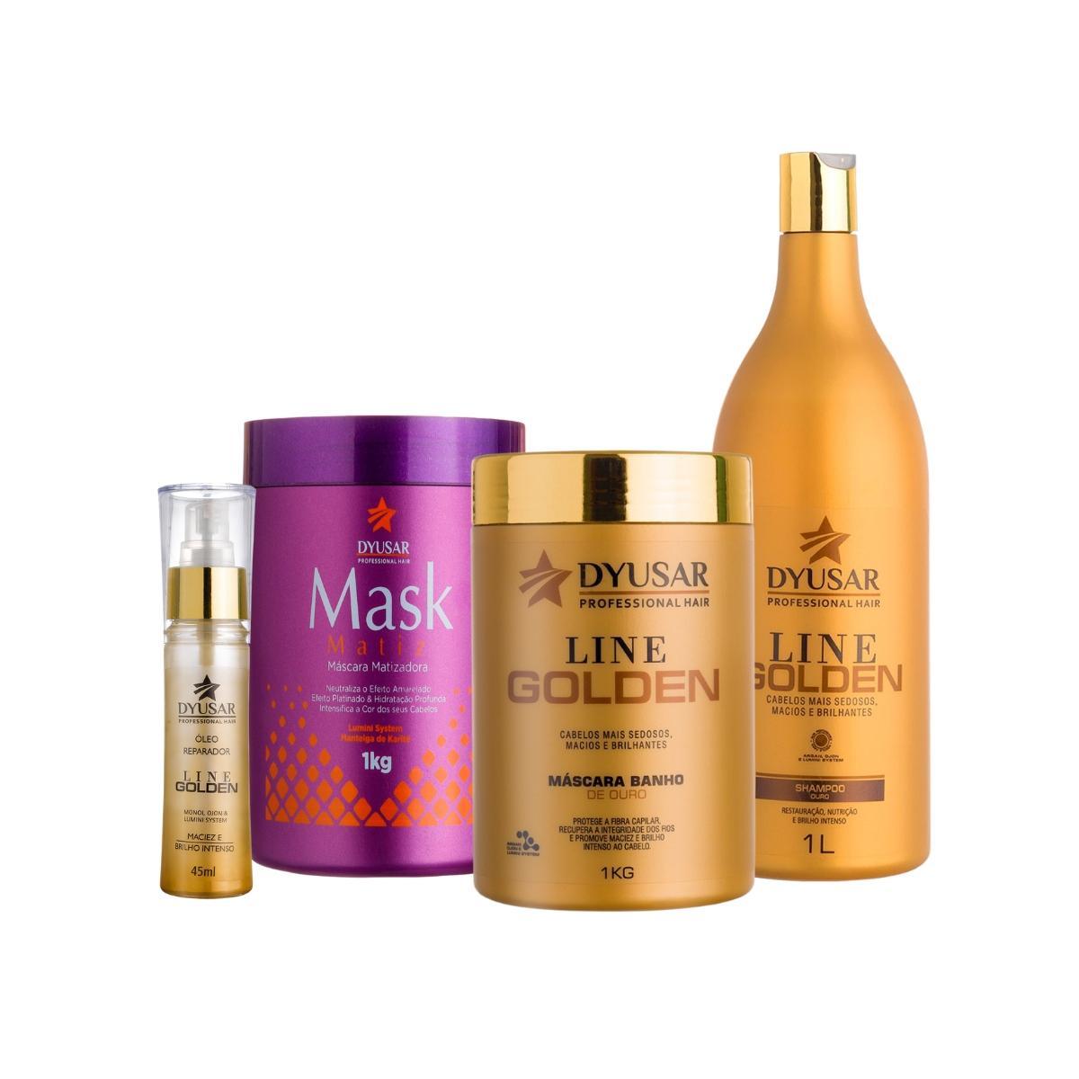 Miniatura Kit Máscara Matizadora Dyusar Line Golden - Nutrição E Rest.