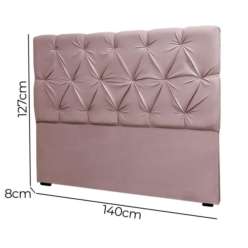 Miniatura Cabeceira Estofada Star 1,40 Solteiro Veludo Rose