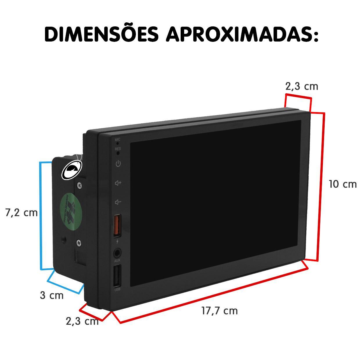 Miniatura Multimídia Mp5 2 Din 7 Polegadas Hr-5407 Hurricane Android