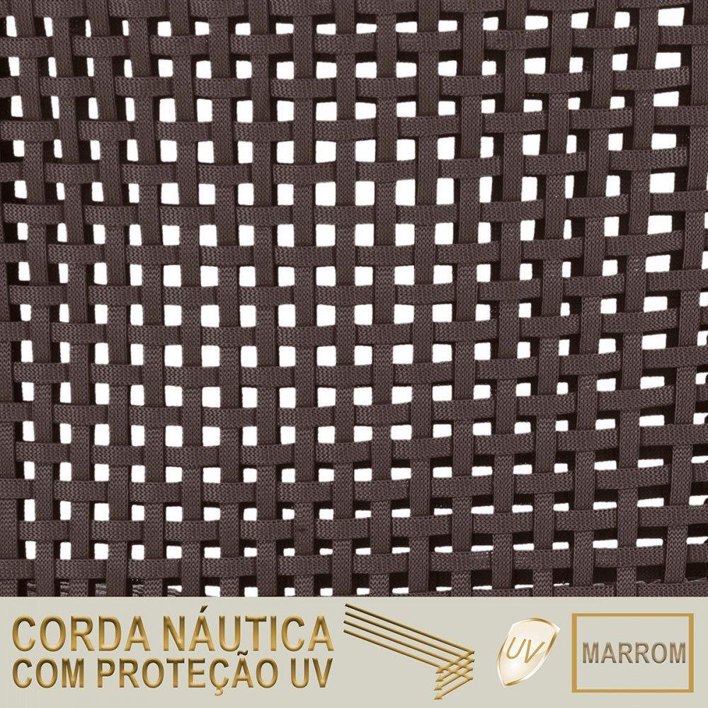 Miniatura 4 Espreguiçadeiras Catar E 4 Mesas Garden Cor Marrom Trama Marrom