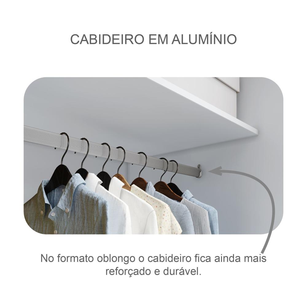 Guarda Roupa Casal MDF Vegas 3Pts 6Gav Guarda Roupa Casal 3 Portas 6 Gavetas Vegas Branco