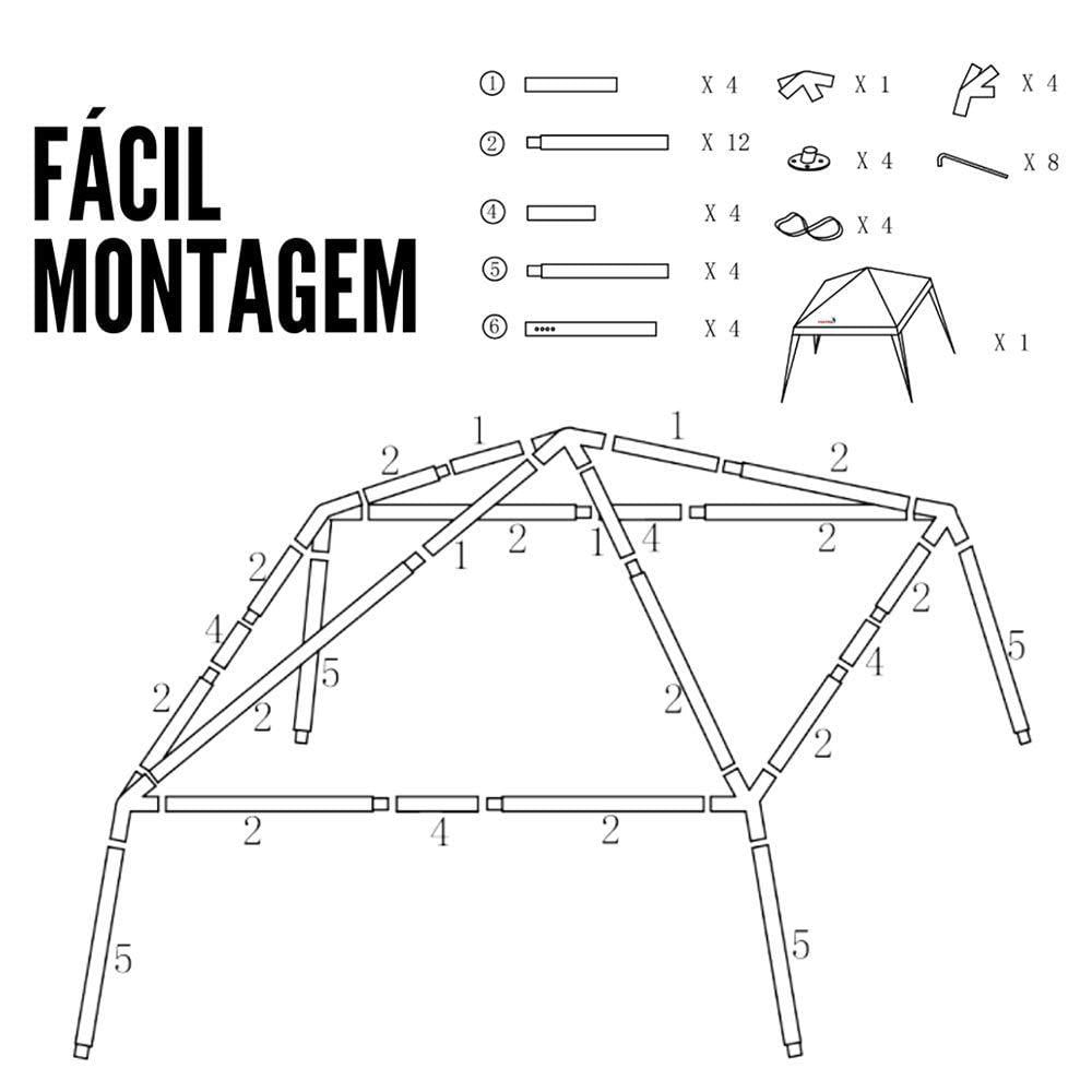 Tenda Gazebo Montavel Base E Topo 3x3 Branco Importway