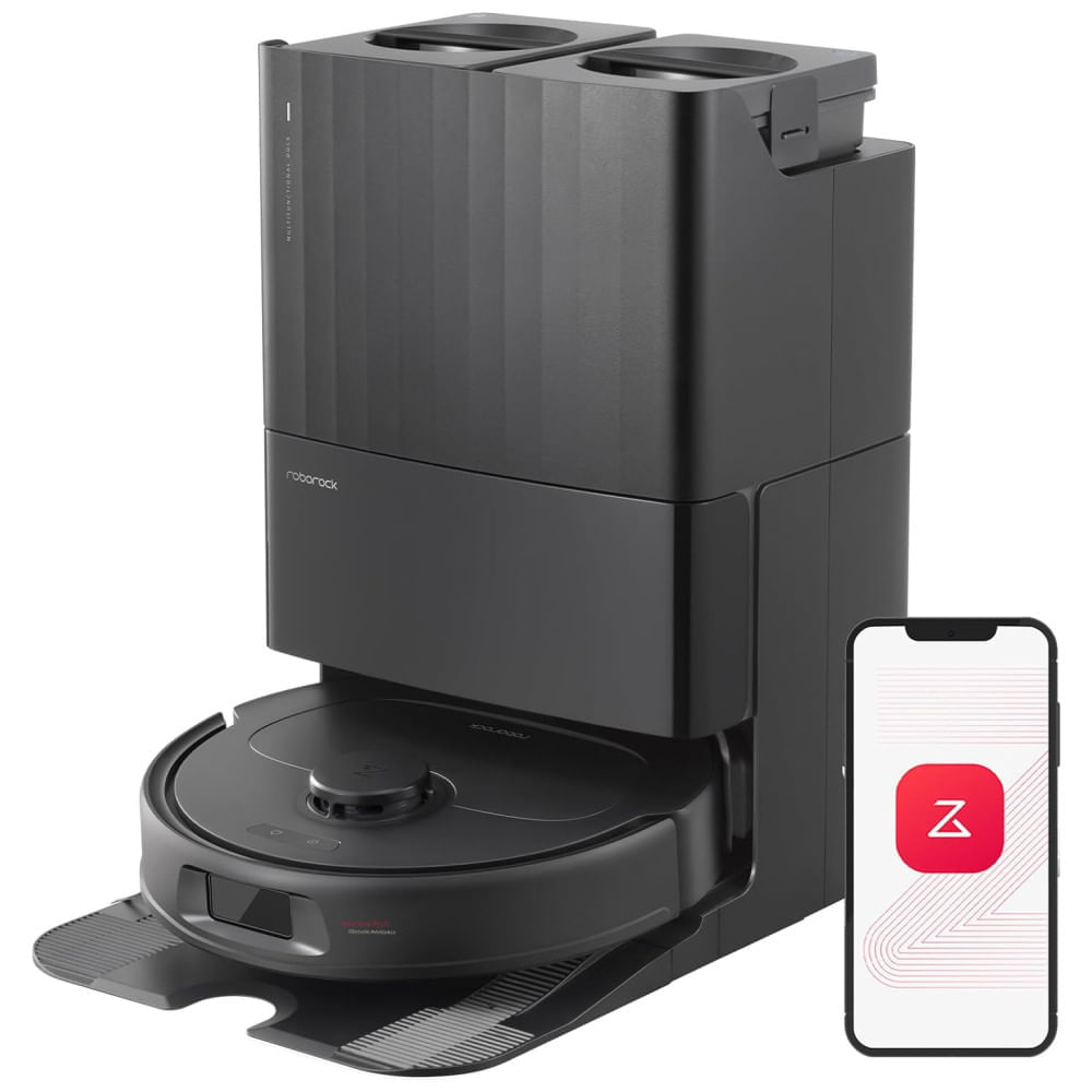 Miniatura Robô Aspirador e Esfregão Roborock Qrevo S - 7000Pa, AutoSecagem, Lavagem Automática, AutoEsvaziamento e Reabastecimento, Levantamento - 1200W
