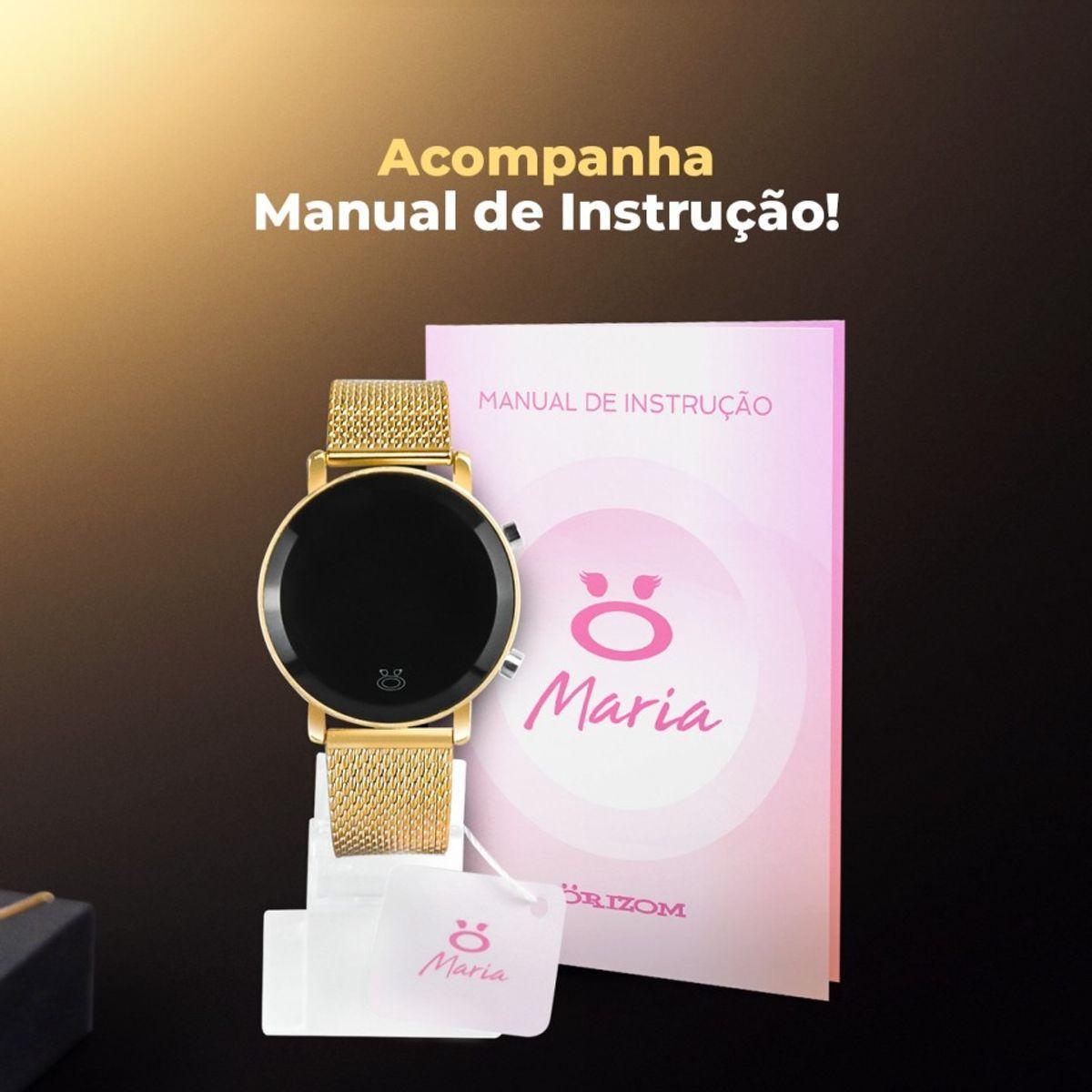 Miniatura Relogio Digital Feminino Redondo + Qualidade Premium Dourado