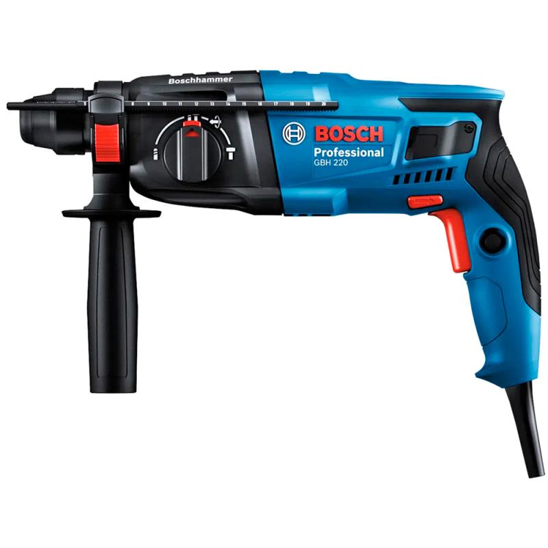 Miniatura Martelete Perfurador Rompedor SDS-PLUS 720W 2,3KG com Brocas e Maleta GBH 220 BOSCH 110V