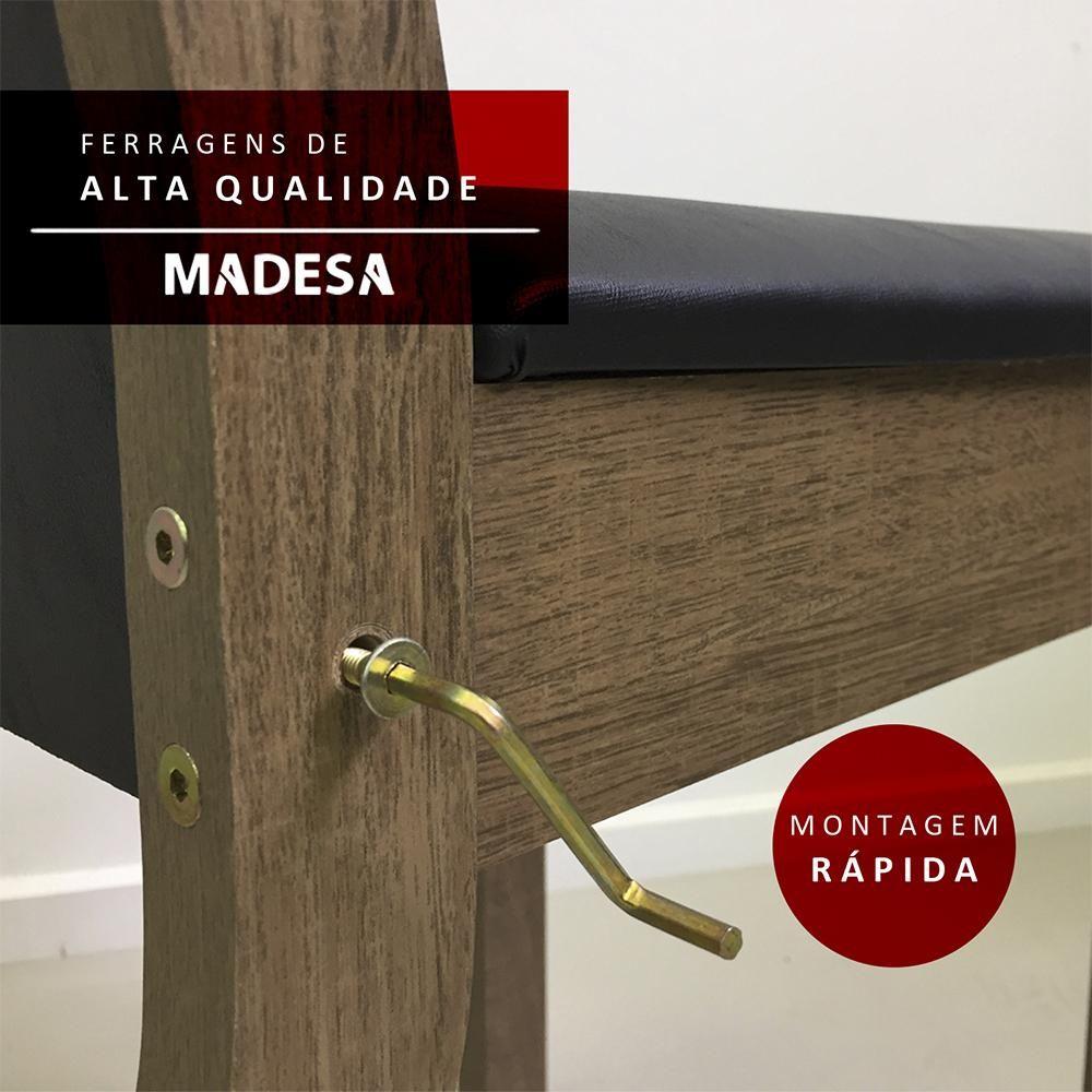Miniatura Conjunto Sala de Jantar Talita Mesa Tampo de Madeira com 4 Cadeiras Madesa