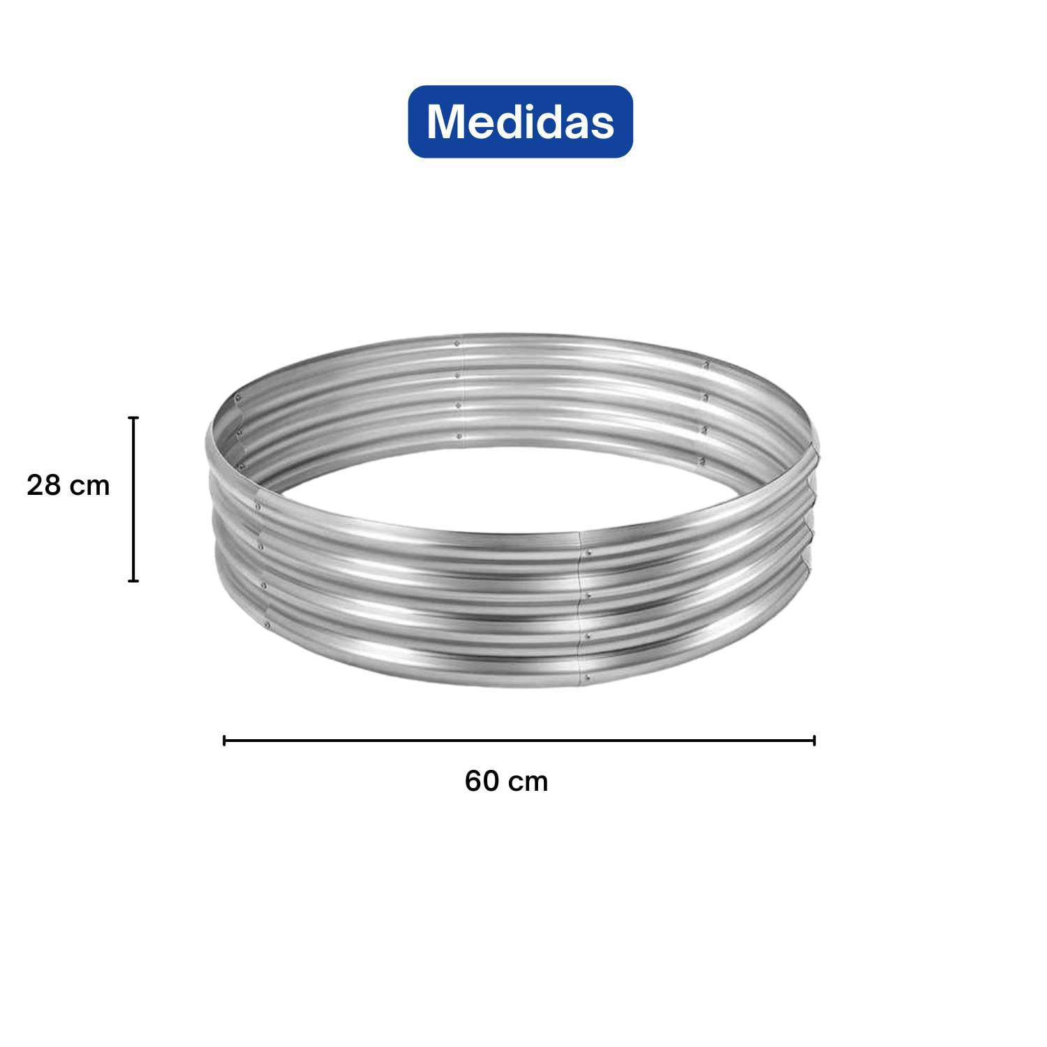 Caixa De Plantio Redonda 60X28Cm Metálica Para Ervas