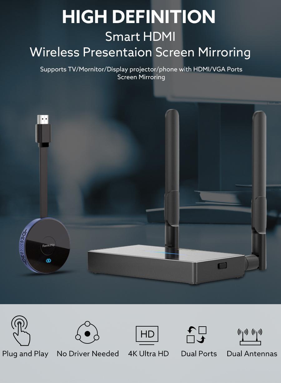 Miniatura Transmissor De Video Hdmi Wireless Sem Fio 4K 30 Metros 5Ghz
