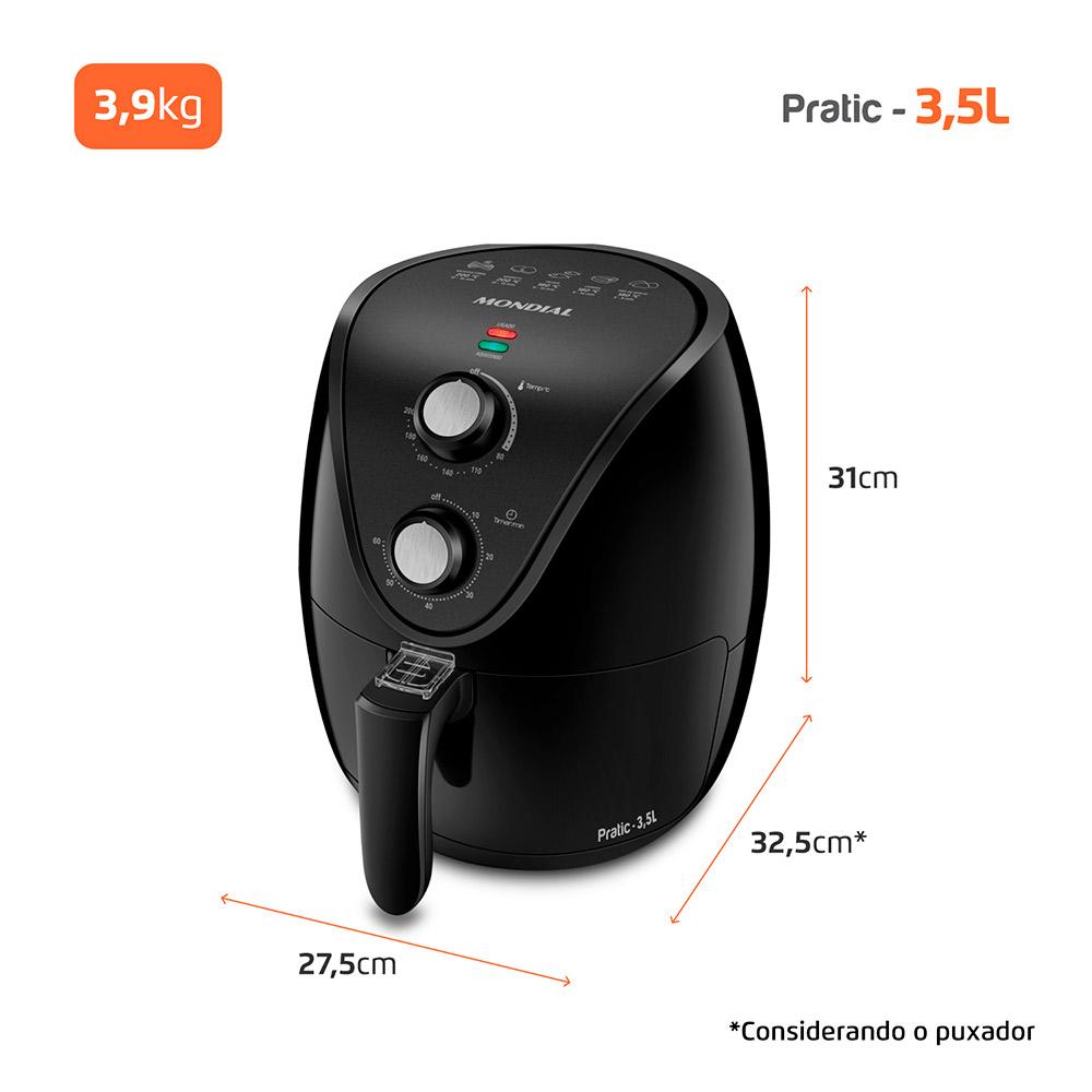 Miniatura Fritadeira Air Fryer 3,5L AF35BF Mondial 127V Preto - 127V